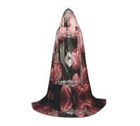 WBQLSL Costume di Halloween, con stampa di tulipani rosa e cristalli S, adatto per adulti e ragazzi, taglie S, M, L disponibili