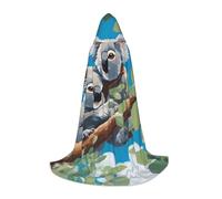 WBQLSL Costume di Halloween, due simpatici koala stampati M Wizard Cape, adatto per adulti e ragazzi, taglie S, M, L disponibili