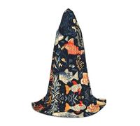 WBQLSL Costume di Halloween, mantello da mago stampato con creature del mare profondo, adatto per adulti e ragazzi, taglie S, M, L disponibili