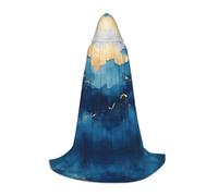 WBQLSL Costume di Halloween, mantello da mago stampato con oceano fluido, adatto per adulti e ragazzi, taglie S, M, L disponibili