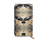 WBQLSL Cranes show flight Elegante portafoglio in pelle, 19 x 10,5 cm lungo portamonete con cerniera, comodo portafoglio per contanti da viaggio