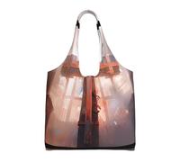 WBQLSL Crucifixion - Borsa da donna in tela con stampa, borsa a tracolla casual + borsa a mano, design a doppio uso,