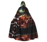 WBQLSL cuocere a fuoco lento carne fritta Halloween con cappuccio mantello partito accappatoio adatto per feste in costume e feste di vacanza