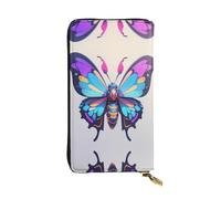WBQLSL Cyber Butterfly Pochette lunga in pelle con portamonete con cerniera e 12 scomparti per carte di credito, portafoglio per contanti da viaggio leggero