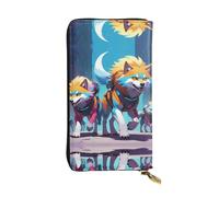 WBQLSL Cyber Wolf Pack Pochette lunga in pelle con portamonete con cerniera e 12 scomparti per carte di credito, portafoglio per contanti da viaggio leggero