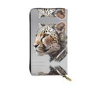 WBQLSL Cyborg Cheetah Pochette lunga in pelle con portamonete con cerniera e 12 scomparti per carte di credito, portafoglio per contanti da viaggio leggero