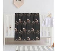 WBQLSL Dancing Grizzly Bear - Coperta per neonati con stampa di orsetto, calda, 76,2 x 101,6 cm