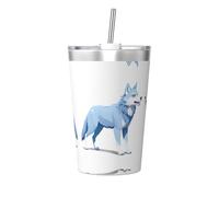 WBQLSL Data Breach Wolf - Borraccia da viaggio con stampa lupo, portatile, per ufficio e auto