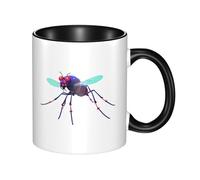 WBQLSL Data Mosquito Virus - Tazza in ceramica a doppio colore, classica tazza con manico grande, adatta per ufficio e tempo libero, adatta al microonde