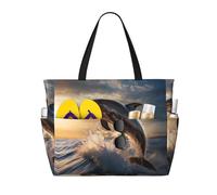 WBQLSL delfini Pattern borsa da viaggio spiaggia per palestra/piscina/supermercato shopping/breve viaggio