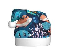 WBQLSL Delfini sottomarini Cappelli stampati festivi e cappelli di Natale per adulti sono perfetti per feste di Natale invernali e da indossare tutti i giorni