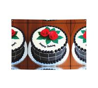 WBQLSL Deliziose torte stampate banner per feste 119,4 x 180,3 cm per compleanno/Natale/laurea/anniversario