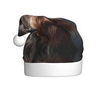 WBQLSL Devon cappello di Babbo Natale stampato con gatto dai capelli ricci, decorazione per feste di Natale, decorazione per feste di Capodanno, accessorio interattivo