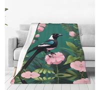 WBQLSL Disegni geometrici di piante e animali Stampe Coperta in flanella ultra morbida - Una coperta per casa, viaggi e attività all'aperto - 203,2 x 152,4 cm