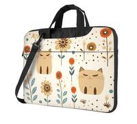 WBQLSL Divertente borsa a tracolla e valigetta con stampa di gatti, facile da trasportare per viaggi d'affari e lavoro, Nero , 13 inch