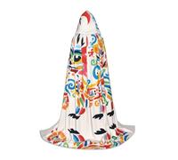 WBQLSL Doodle colorato drago stampato piccolo mantello con cappuccio, costume, costume per adolescenti, decorazione per feste, taglie S/M/L