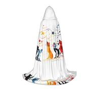 WBQLSL Doodle of many cats - Piccolo mantello con cappuccio stampato, costume per adolescenti, decorazione per feste, taglie S/M/L