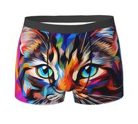 WBQLSL Dorky Cat Patterns - Boxer da uomo ad asciugatura rapida, traspiranti e comodi da indossare tutti i giorni, Nero , S