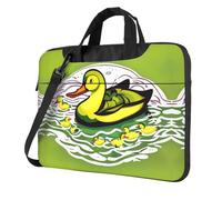 WBQLSL Duck Flock gioco Stampa borsa a tracolla per laptop e valigetta, facile da trasportare per viaggi di lavoro e lavoro, Nero , 13 inch