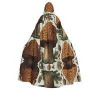 WBQLSL Enchanted Morel Halloween mantello in maschera con cappuccio mantello rave party costume (lunghezza 147 cm/altezza cappuccio 38 cm)