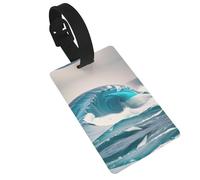 WBQLSL Etichette per bagagli a forma di onde marine, eleganti e resistenti, per zaini e bagagli personalizzate