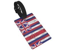 WBQLSL Etichette per bagagli americane con bandiera delle Hawaii, eleganti e resistenti, per zaini e bagagli personalizzati