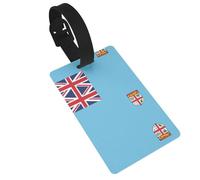 WBQLSL Etichette per bagagli con bandiera delle Fiji, eleganti e resistenti, per zaini e bagagli personalizzati