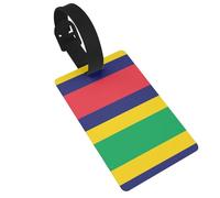 WBQLSL Etichette per bagagli con bandiera delle Mauritius, eleganti e resistenti, per zaini e bagagli personalizzati