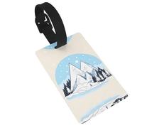 WBQLSL Etichette per bagagli con montagne innevate - Etichette eleganti e durevoli per etichette personalizzate per zaini e bagagli
