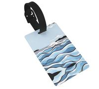 WBQLSL Etichette per bagagli con onde che lappano alle rocce, etichette eleganti e durevoli per etichette personalizzate per zaini e bagagli