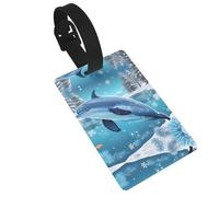 WBQLSL Etichette per bagagli Winter The Dolphin, eleganti e resistenti, per zaini e bagagli personalizzati
