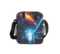 WBQLSL Fantascienza Future stampa borsa a tracolla trasparente borsa pranzo borsa con cerniera e tracolla per donne uomini lavoro shopping