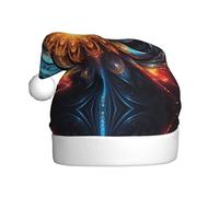WBQLSL Fantastico cappello di Babbo Natale stampato con fiori, decorazione per feste di Natale, festa di Capodanno, accessorio interattivo