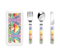 WBQLSL Fantasy Dream Mushroom Set da tavola per bambini 3 pezzi asilo stoviglie per bambini Picnic Set da tavola portatile