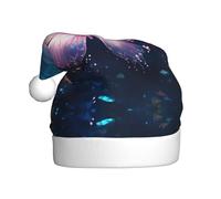 WBQLSL Farfalla di cristallo in acqua stampato cappello di Babbo Natale, decorazione atmosfera festa di Natale, festa di Capodanno prop interattivo