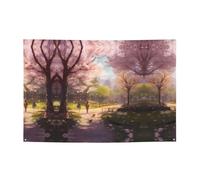 WBQLSL Festone stampato con quattro lune, giorno sulla terra, 119,4 x 180,3 cm, per compleanno/Natale/laurea/anniversario