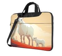 WBQLSL flock of sheep stampa laptop borsa a tracolla e valigetta, facile da trasportare per viaggi di lavoro e lavoro, Nero , 14 inch
