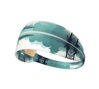 WBQLSL Foglie cadute su un lago tranquillo Fascia per il sudore, traspirante, corsa, ciclismo, yoga, fitness, sport