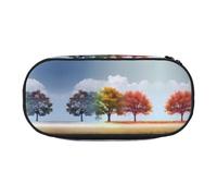 WBQLSL Four Seasons Tree - Astuccio con stampa di albero, multistrato, adatto per riporre articoli di cancelleria da ufficio, Nero , Taglia unica, Beauty Case