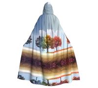 WBQLSL Four Seasons Tree Printed Mantello - Mantello in maschera con cappuccio