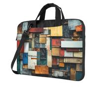 WBQLSL Frammenti di memoria Stampa borsa a tracolla per laptop e valigetta, facile da trasportare per viaggi di lavoro e lavoro, Nero , 14 inch