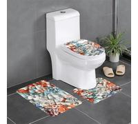 WBQLSL Frammenti di pixel in ceramica Set di 3 tappetini antiscivolo in flanella tappetino da bagno tappetino antiscivolo per la decorazione della casa