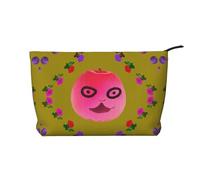 WBQLSL Funny Face Peach Printed velluto a coste cosmetico borsa - borsa cosmetica essenziale da viaggio