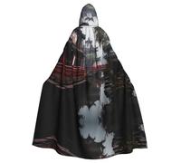 WBQLSL Gangnam Style Water Town2 - Mantello per Halloween con cappuccio, costume da rave (lunghezza 147 cm/altezza cappuccio 38 cm)