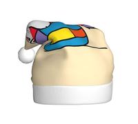 WBQLSL Gatti colorati stampati cappello di Babbo Natale, decorazione atmosfera festa di Natale, festa di Capodanno prop interattivo