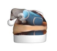 WBQLSL Gatto persiano che gioca con una palla, cappello di Babbo Natale, cappello decorativo per feste di Capodanno, decorazione scenica per foto atmosferiche