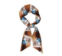 WBQLSL Gatto persiano che gioca con una palla Stampa sciarpa di seta da donna, può essere utilizzata come foulard, scialle, braccialetto per borsa o fascia per capelli