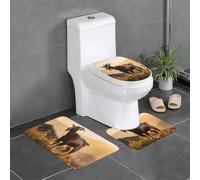 WBQLSL GoatsBathroom - Set di tappetini antiscivolo per camera da letto, vasca da bagno, decorazione per la casa, in peluche