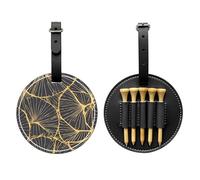 WBQLSL Golden Leaf - Borsa portaoggetti per tee da golf, con stampa alla moda, design leggero per riporre rapidamente il tee