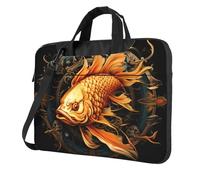 WBQLSL Golden Walleye Printing borsa a tracolla e valigetta, facile da trasportare per viaggi di lavoro e lavoro, Nero , 13 inch
